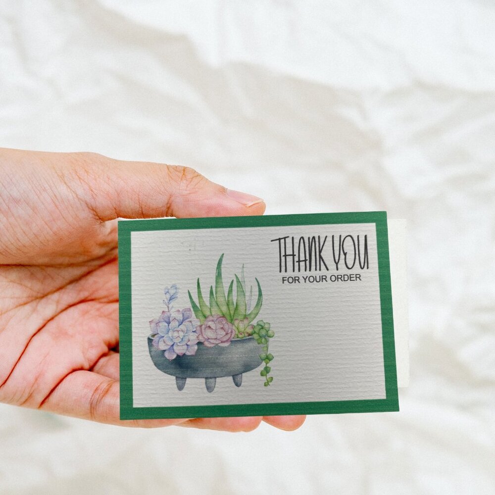Succulent Design Cactus Thank You Cards